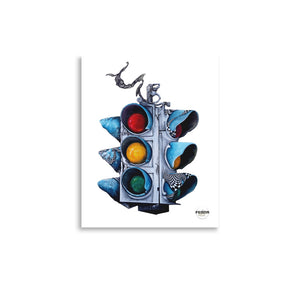 BLUE TRAFFIC LIGHT 11"x14" Print