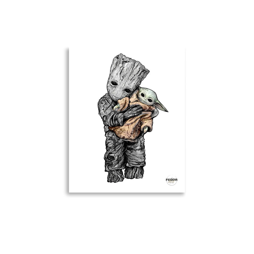 BABY GROOT with GROGU 11"x14" Print