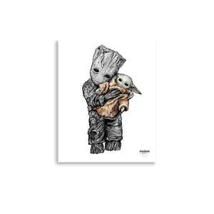 BABY GROOT with GROGU 11"x14" Print